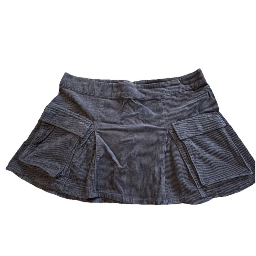 Wild Fable Large Grey Corduroy Mini Skirt With Two Pockets
